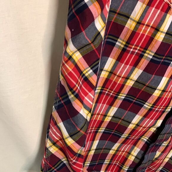 Rocawear Denim Co. Master Builders Red Plaid Cotton SS Snap Front Shirt Size XL - Picture 9 of 16